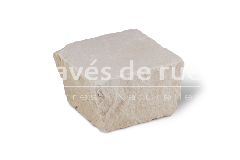 [2258] - pavé grès neuf kandla 14 x 14 x 8 blanc rosé